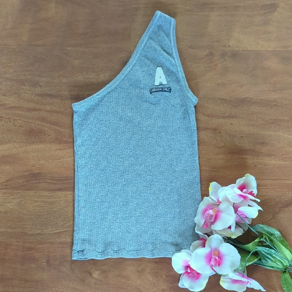 VINTAGE: American Eagle Outfitters Asymmetrical Blue Gray Tank Top